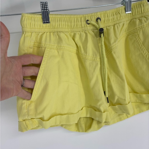 Volcom Women's Drawstring Bright Yellow Shorts - Picture 7 of 9